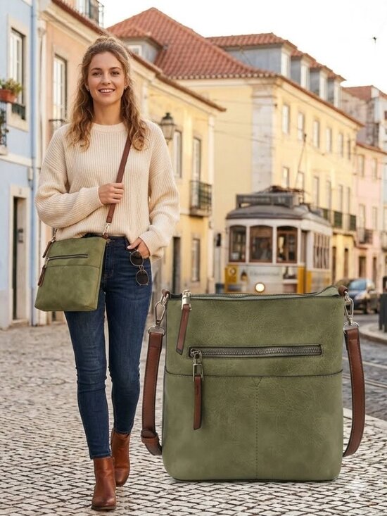 Le Miel Handbags - Le Miel Sage Green Crossbody Bag